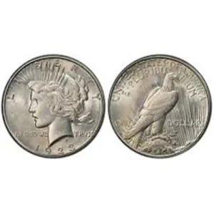 AU Peace Dollar (1921-1935): Liberty on front, eagle with "Peace" on back.